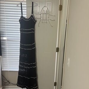 Abercrombie & Fitch Black Maxi Dress with White Trim